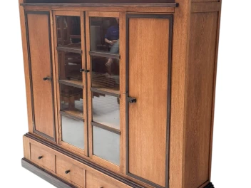 Art Deco Modernist Four-Door Bookcase, 1920s